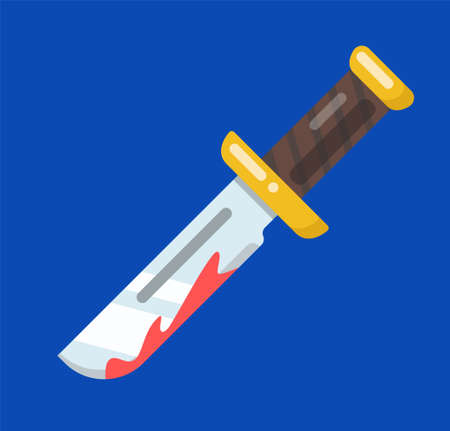 image of a knife with blood on the blade. vector iconのイラスト素材