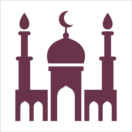 black mosque icon. religious label on a white background. illustrationのイラスト素材