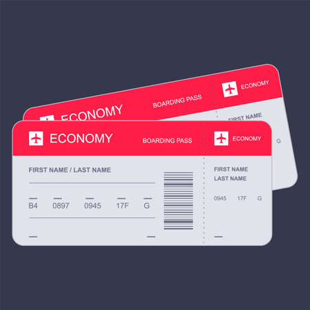 illustration of airplane ticket. flat vector graphics.のイラスト素材