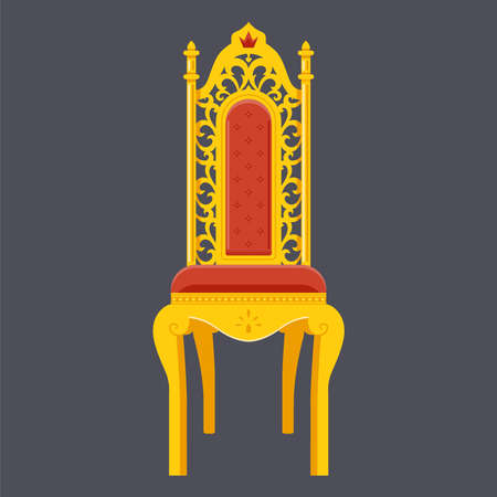 golden chair. majestic throne. Flat object vector illustration.のイラスト素材