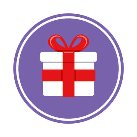 holiday box icon in a circle. flat vector illustration.のイラスト素材