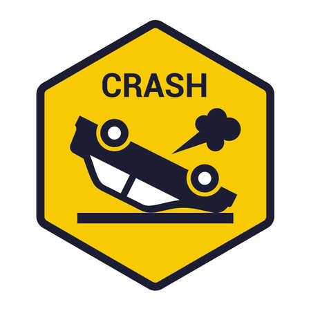 inverted car icon. the driver had an accident. flat vector illustration.のイラスト素材