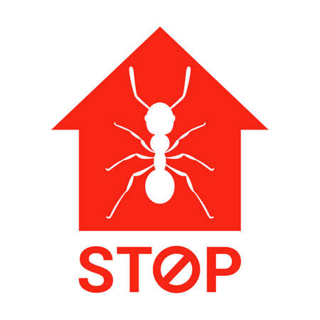 stop ants getting infected at home. exterminate insects in the apartment. flat vector illustration.のイラスト素材