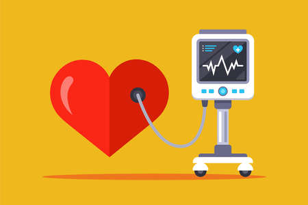 medical equipment for measuring heart rate. flat vector illustrationのイラスト素材
