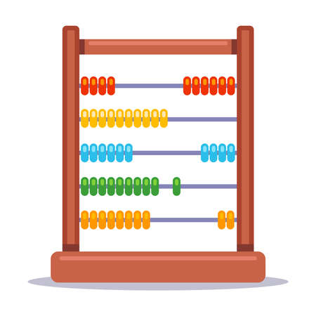 childrens game abacus for teaching mathematics. flat vector illustration.のイラスト素材