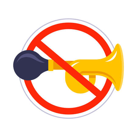 sign without sound. crossed out beep. flat vector illustration.のイラスト素材