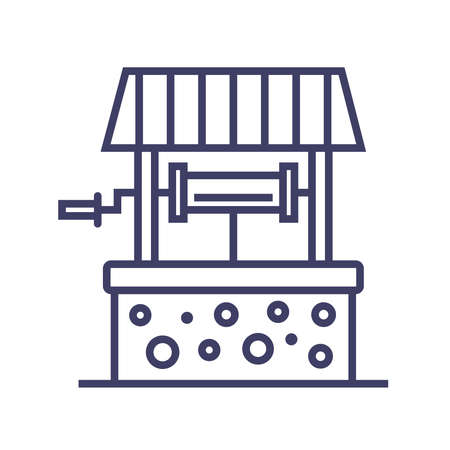 village well icon. flat vector illustrationのイラスト素材