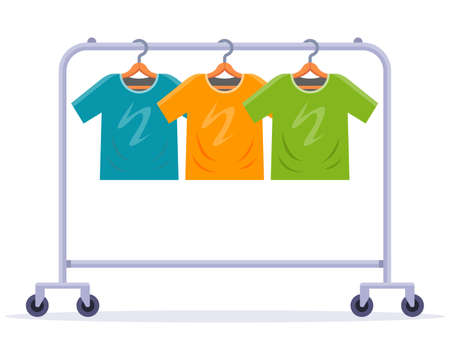 iron rack for storing clothes. flat vector illustration.のイラスト素材