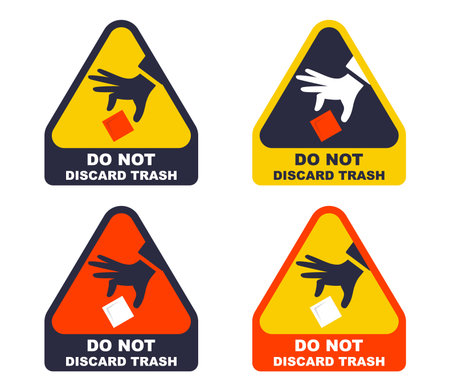 sign please do not throw trash. flat vector illustration.のイラスト素材