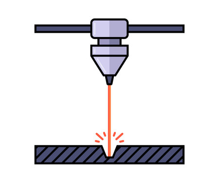 laser engraving for metal. cut metal. flat vector illustration.のイラスト素材
