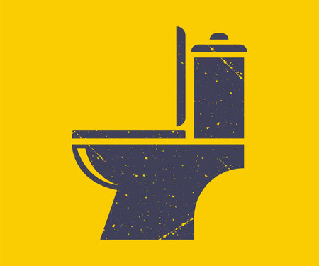 black icon of toilet bowl in gange style. Toilet room symbol. flat vector illustration.のイラスト素材