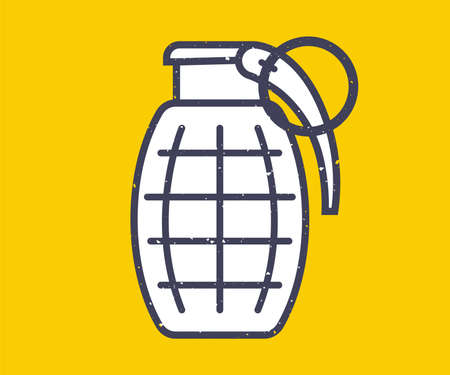 military combat grenade black icon. flat vector illustration.のイラスト素材