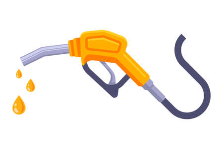 gun at a petrol station to replenish the tank with petrol. flat vector illustrationのイラスト素材