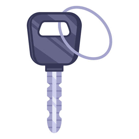 gray plastic key from the front door of a private house. flat vector illustration.のイラスト素材