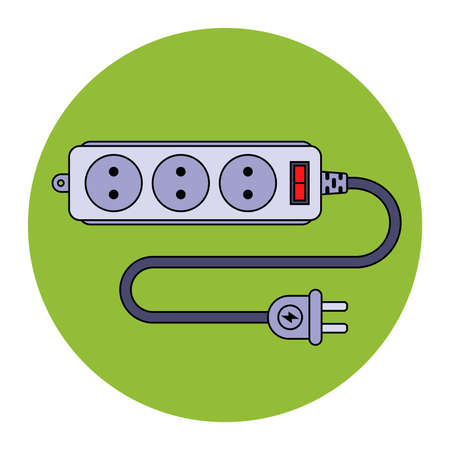 Power strip for supplying electricity through an outlet. flat vector illustrationのイラスト素材