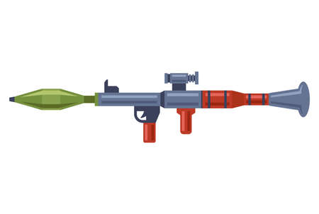obsolete soviet grenade launcher. anti-tank weapons. flat vector illustration.のイラスト素材