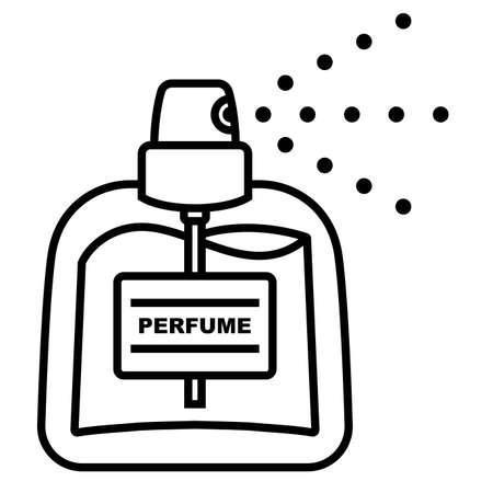 black linear female perfume icon. delicious smell. flat vector illustration.のイラスト素材