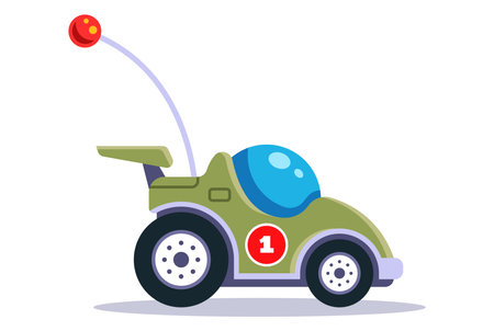 children car on radio control. antenna machine. flat vector illustration.のイラスト素材