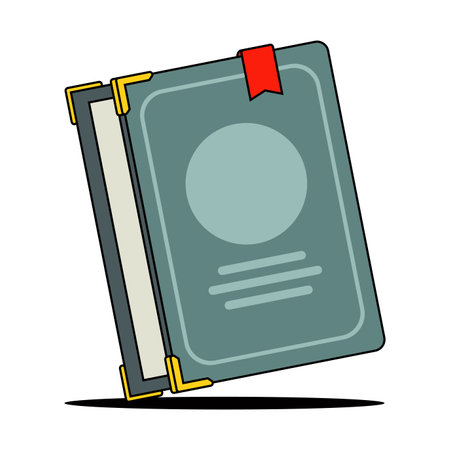 big book with blank cover. novelty book with a bookmark. flat vector illustration.のイラスト素材