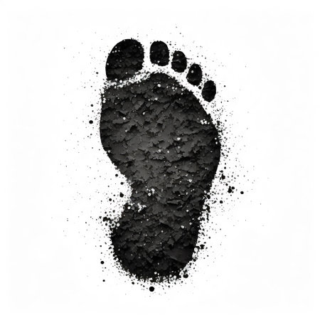 black human footprint on a white background. footprint. ai generatedの写真素材