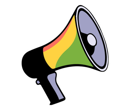 loudspeaker for demonstrations at a rally. flat vector illustration.のイラスト素材