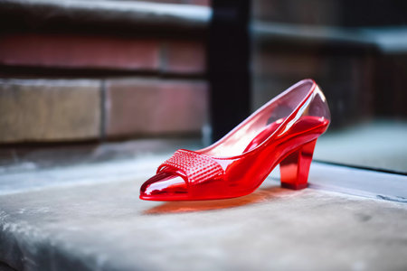 women glass shoe. fairytale shoes. ai generatedの素材