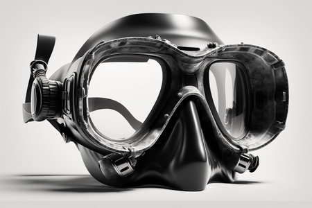 scuba diver mask on a white background. swimming equipment. ai generatedの素材