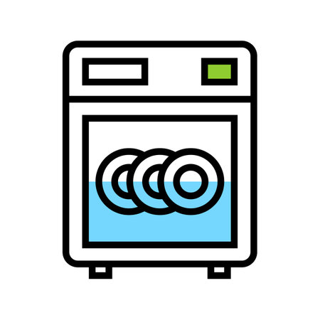dishwasher color icon. flat vector illustrationのイラスト素材