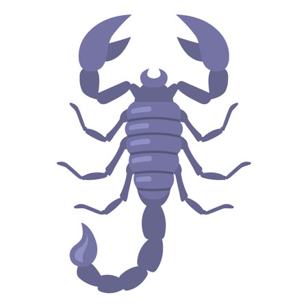 gray scorpion with large claws on a white background. flat vector illustration.のイラスト素材