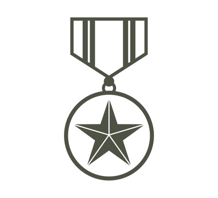 black icon military medal. flat vector illustration.のイラスト素材