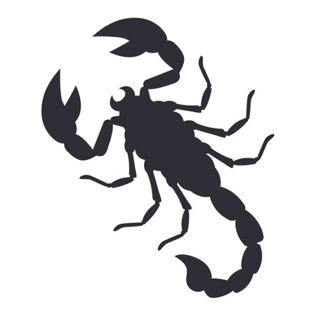 scorpion black silhouette on a white background. flat vector illustration.のイラスト素材