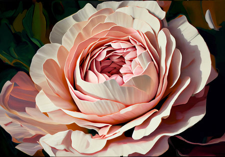 pink peonies in nature painted in watercolor. ai generated.の素材