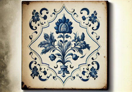 pattern on ceramic white tiles. ai generatedの素材