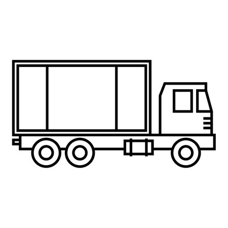 black truck icon. flat vector illustration.のイラスト素材