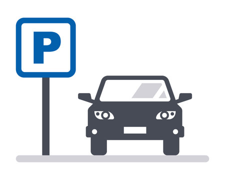 parking tags for cars. car parking icon. flat vector illustrationのイラスト素材