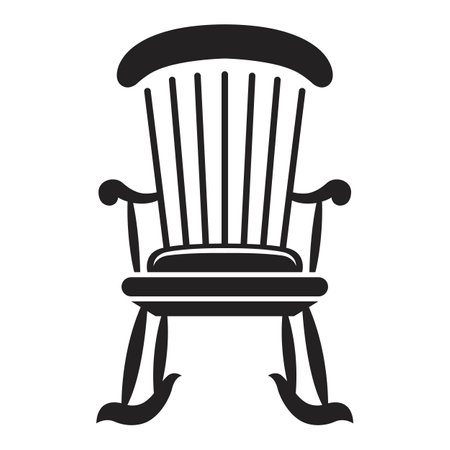 rocking chair icon on white background. flat vector illustration.のイラスト素材