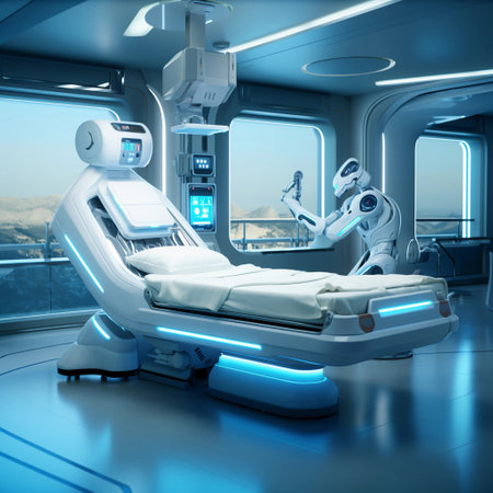 medical bed of the future. modern clinic. Generative AIの素材
