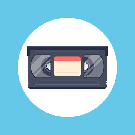 old video cassette from the 90s. flat vector illustration.のイラスト素材