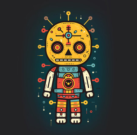 flat illustration of voodoo doll. generative aiの素材