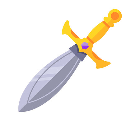 magic fairy tale sword. flat vector illustration.のイラスト素材