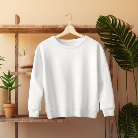 white sweatshirt for print on a neutral background. ai generatedの素材