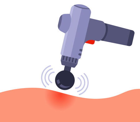 back massage device. flat vector illustration.のイラスト素材
