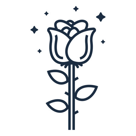 black rose icon. flat vector illustration.のイラスト素材