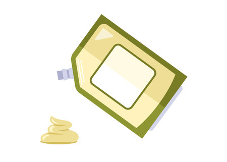 package with mayonnaise on a white background. flat vector illustration.のイラスト素材