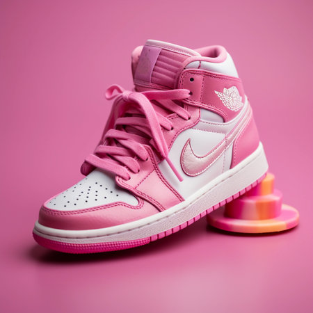 pink sports sneakers. ai generatedの素材