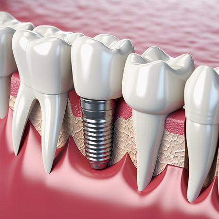 Dental implant in a person's mouth. ai generatedの素材