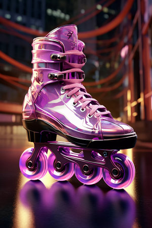 bright roller skates. ai generatedの素材