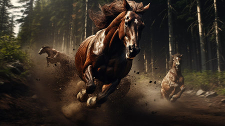 the horse is running. ai generatedの素材