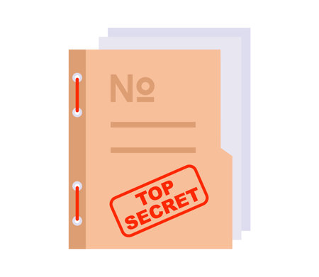 folder with secret documents. flat vector illustration.のイラスト素材