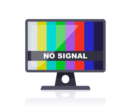 no TV signal. flat vector illustration.のイラスト素材